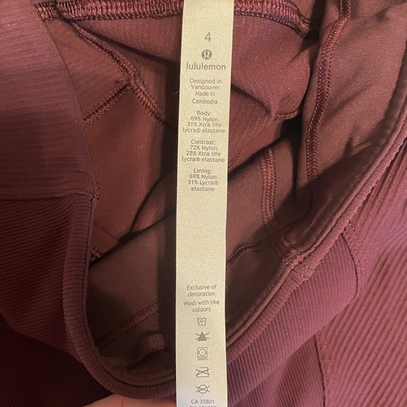 Maroon Lululemon Trail Trekker Hi Rise Legging Size 4 - Picture 4 of 5